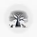 baobab tree small tattoo design idea