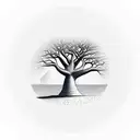 baobab tree small tattoo design idea