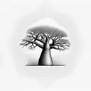 baobab tree small tattoo design idea