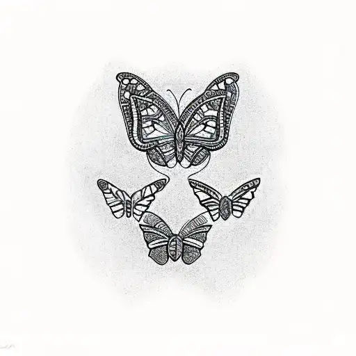 A traditional Hawaiian tribal design incorporating butterflies, flowers, and sparkles tattoo design idea