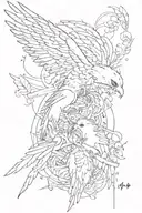crybaby bird, music notes, nec possum tecum vivere nec sine te, 187, Jujutsu kaisen hands, Tokyo ghoul  tattoo design idea