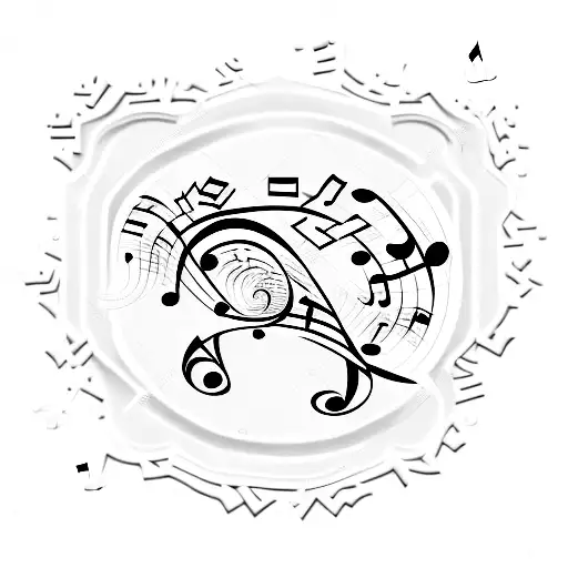 A football jersey with musical notes as the design tattoo design idea