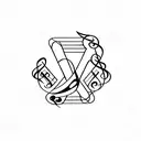 Musical notes intertwined with football symbols tattoo design idea