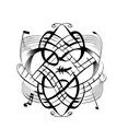 Musical notes intertwined with football symbols tattoo design idea