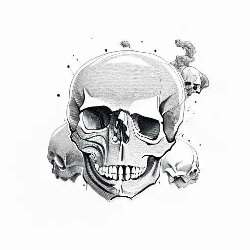 skull with the word "G59" on forehead tattoo design idea