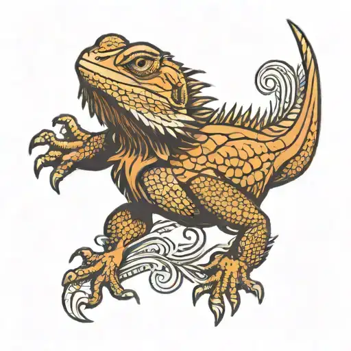 Bearded dragon tattoo design idea