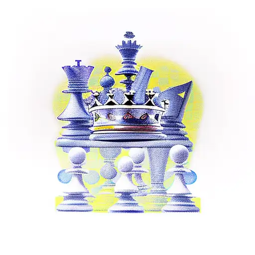 king on chess board tattoo design idea