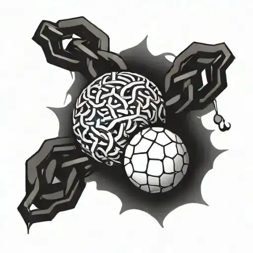chain ball  tattoo design idea