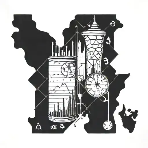 Incorporate symbols of charm and magnetism intertwined with stock market graphs and charts tattoo design idea