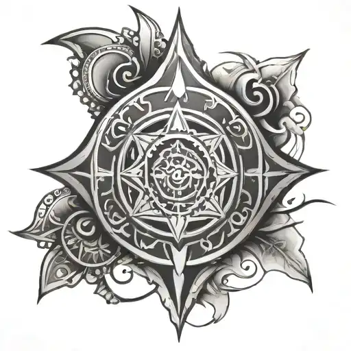 hindu symbol incorporating elements tattoo design idea