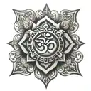 hindu symbol incorporating elements tattoo design idea