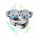 koala and monkey tattoo design idea