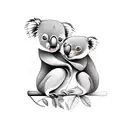 koala and monkey tattoo design idea