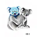 koala and monkey tattoo design idea