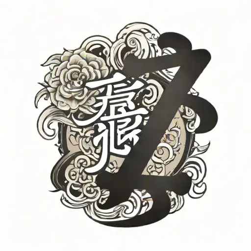 kanji characters for love family and trust tattoo design idea
