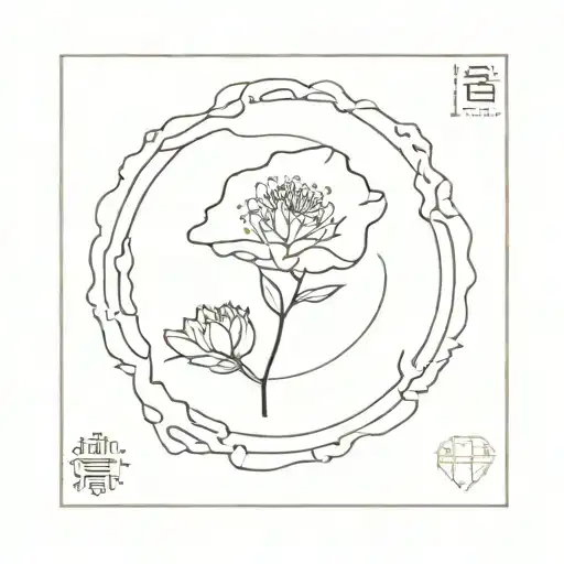 korean post stamp tattoo design idea