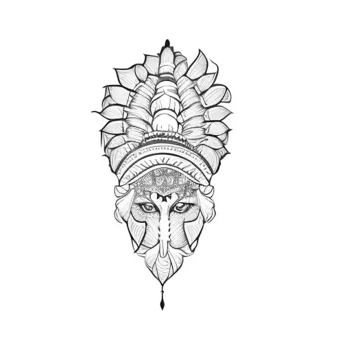 an indian headdress tattoo design idea