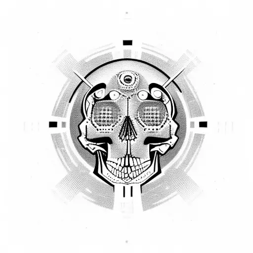 cybersigilism skull tattoo design idea