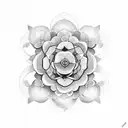 Flowers with sacred geometry tattoo design idea
