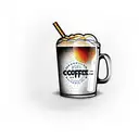 coffe and beer tattoo design idea