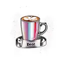 coffe and beer tattoo design idea