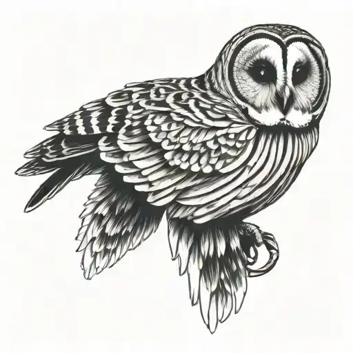 barred owl tattoo design idea