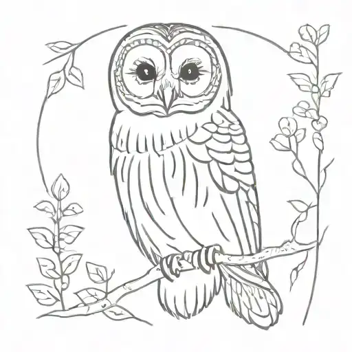 barred owl tattoo design idea