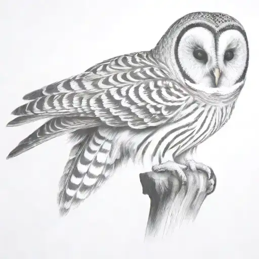 barred owl tattoo design idea