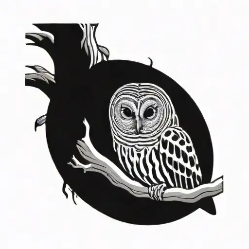 barred owl tattoo design idea