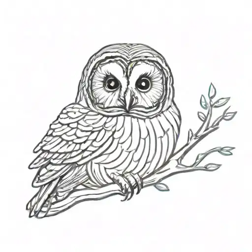 barred owl tattoo design idea