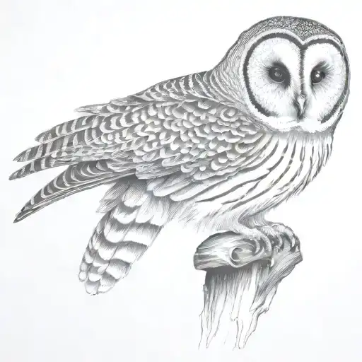 barred owl tattoo design idea