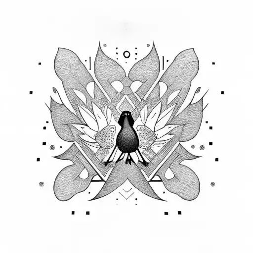 quail tattoo design idea