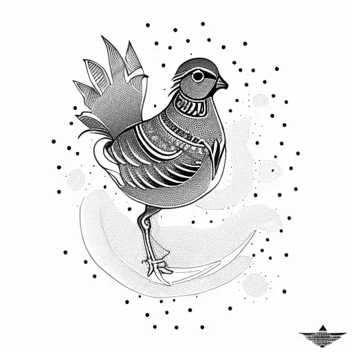quail tattoo design idea