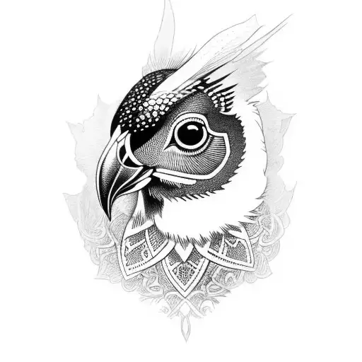 quail tattoo design idea