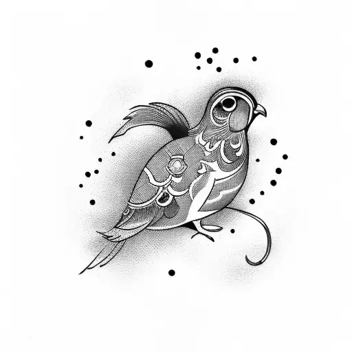 quail tattoo design idea