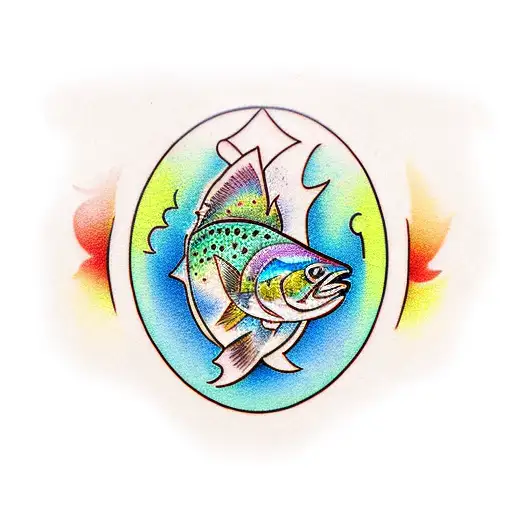 rainbow trout tattoo design idea