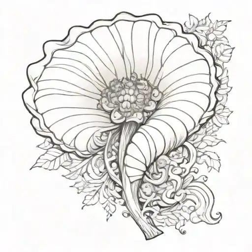 turkey tail wrapped tattoo design idea