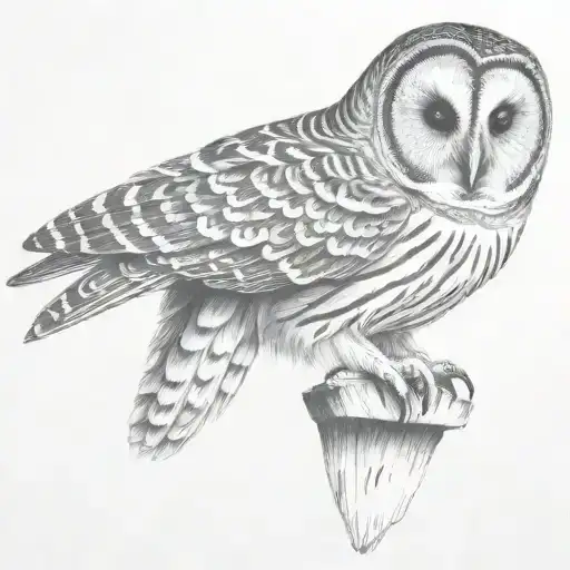 barred owl tattoo design idea