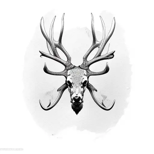 elk antlers tattoo design idea