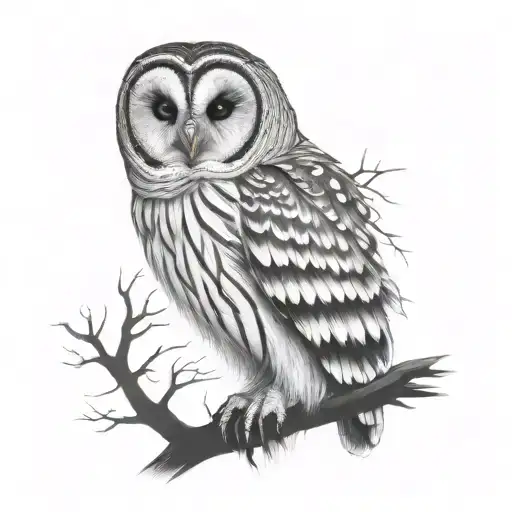 barred owl tattoo design idea