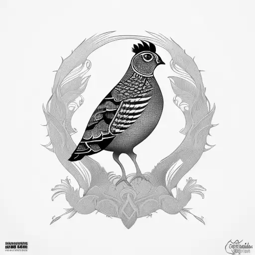 quail tattoo design idea