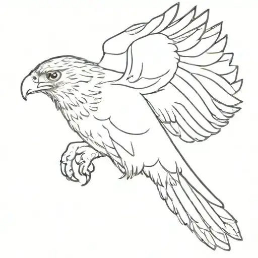 hawk flying tattoo design idea