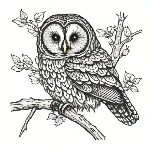 barred owl tattoo design idea