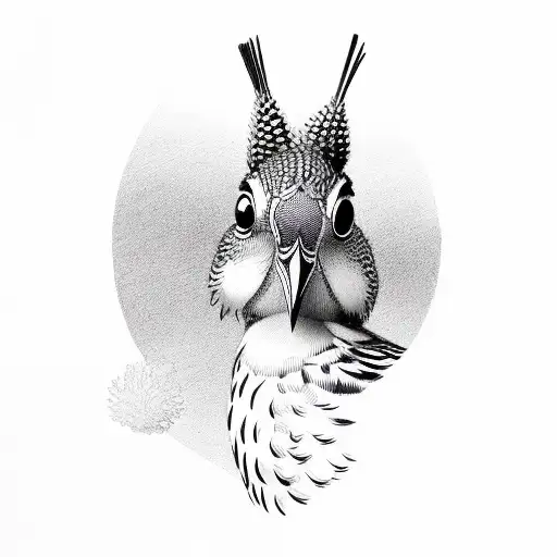 quail tattoo design idea