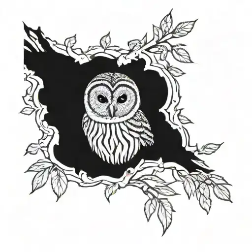 barred owl tattoo design idea