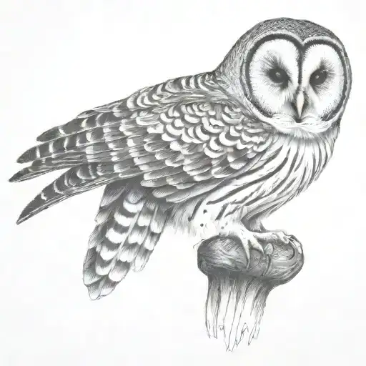 barred owl tattoo design idea