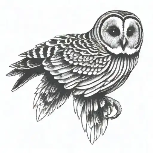 barred owl tattoo design idea