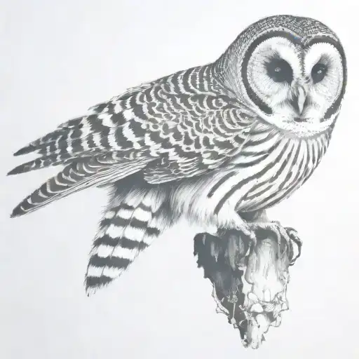barred owl tattoo design idea