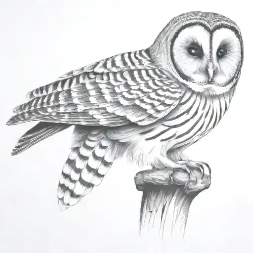 barred owl tattoo design idea