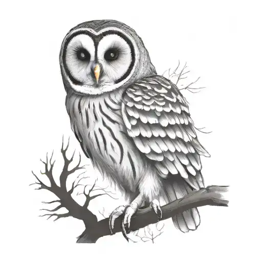 barred owl tattoo design idea